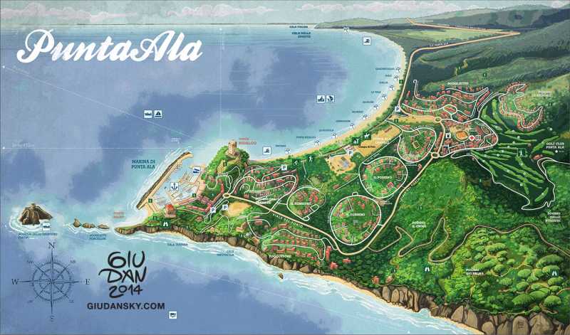 PuntaAla Illustrated Map PuntaAla-Map
